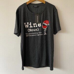 Wine Definition T-shirt Sheshow‎ Womens Medium Gray NWT Wine 2020 Kitschy Gift